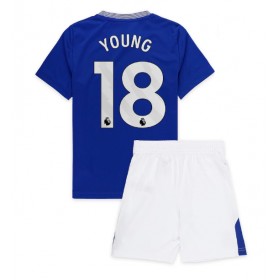 Everton Ashley Young #18 Hjemme skjorte til barn 2024-25 Kortermet (+ korte bukser)